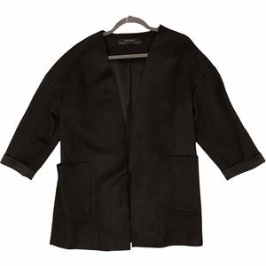 Zara basic faux leather jacket size small lightweight black